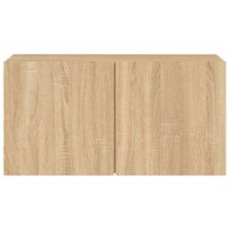 Berkfield Home TV Cabinet Wall-mounted Sonoma Oak 80x30x41 cm in Light Brown - Size: 80 x 30 x 41 cm - thumbnail 6