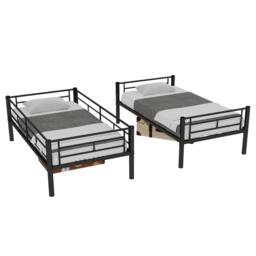 Matteo Black Reinforced Metal Space Saving Bunk Bed Frame - Size: Single - thumbnail 6