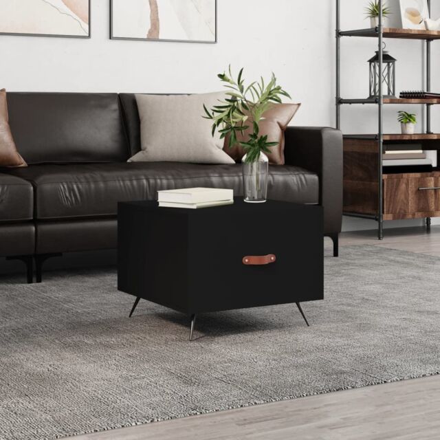 Berkfield Home Coffee Table Black 50x50x40 cm Engineered Wood - Size: 50 x 50 x 40 cm - image 1