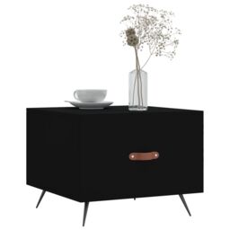 Berkfield Home Coffee Table Black 50x50x40 cm Engineered Wood - Size: 50 x 50 x 40 cm - thumbnail 3