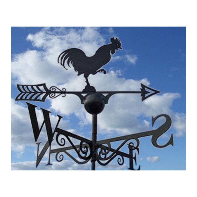 Poppyforge Cockerel Weathervane - Solid Steel - W61xH88 cm - Powder Coated Black - image 1