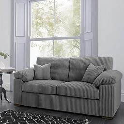 SquareBoxx Capri Jumbo Cord Sofa, 3 Seater in Grey