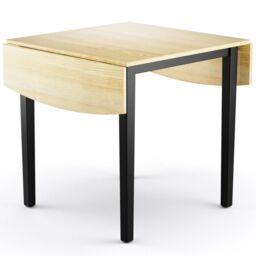 Costway Folding Dining Table Drop Leaf Tables Home Wood Kitchen Table with Foot Pad in Natural