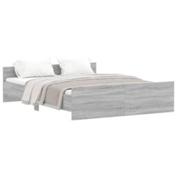 Berkfield Home Bed Frame with Headboard & Footboard Grey Sonoma 150x200 cm King Size - thumbnail 2