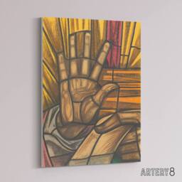 "Artery8 St Luke Hand Design for Dom Church Holst Canvas Wall Art Print - Size: W12"" x H16""" - thumbnail 2