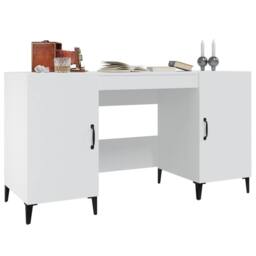 Berkfield Home Desk White 140x50x75 cm Engineered Wood - Size: 140 x 50 x 75 cm - thumbnail 4