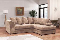 Snugg Furniture UK Limited (Right Hand) Milo Jumbo Cord Corner Sofa with Footstool in Light Beige - thumbnail 2
