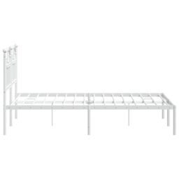 Berkfield Home Metal Bed Frame with Headboard White 120x190 cm Small Double - thumbnail 6
