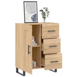 Berkfield Home Sideboard Sonoma Oak 69.5x34x90 cm Engineered Wood in Brown - thumbnail 4