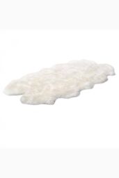 H&O Direct Irregular Shaped Super Soft Shaggy Area Rug in White - Size: 110 cm x 180 cm - thumbnail 3