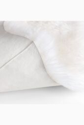 H&O Direct Irregular Shaped Super Soft Shaggy Area Rug in White - Size: 110 cm x 180 cm - thumbnail 6