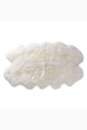 H&O Direct Irregular Shaped Super Soft Shaggy Area Rug in White - Size: 110 cm x 180 cm - thumbnail 4