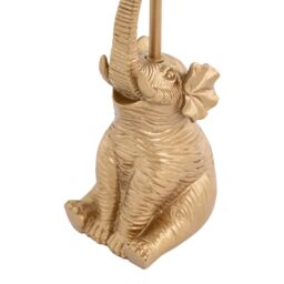 First Choice Lighting Elephant - Gold Resin Table Lamp With Black Fabric Shade - thumbnail 6