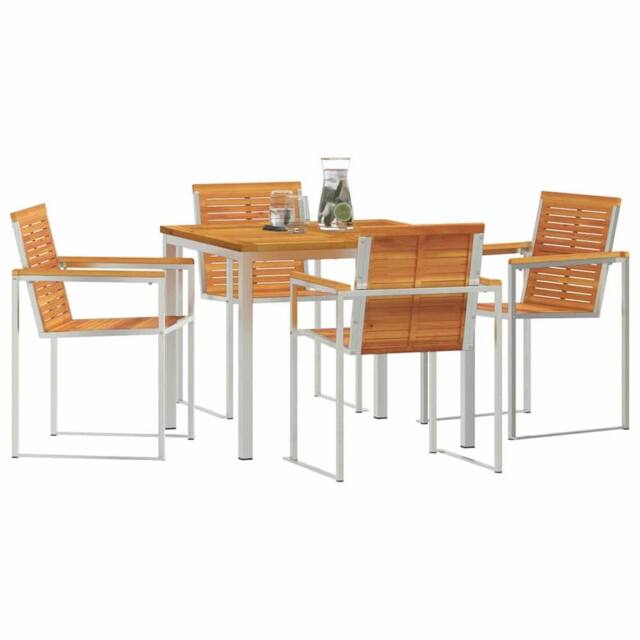 Berkfield Home Stunning 5 Piece Garden Dining Set Solid Wood Acacia in Brown - image 1