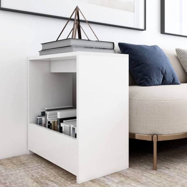 Berkfield Home Side Table White 50x26x50 cm Engineered Wood - Size: 50 x 26 x 50 cm - image 1