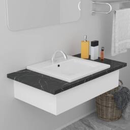 Berkfield Home Elegant Built-in Basin 42x39x18 cm Ceramic White - Size: 42 x 39 x 18 cm - thumbnail 2