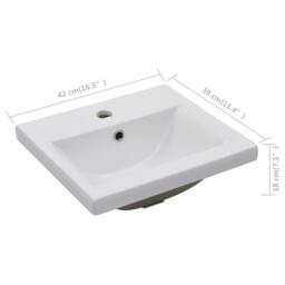 Berkfield Home Elegant Built-in Basin 42x39x18 cm Ceramic White - Size: 42 x 39 x 18 cm - thumbnail 7