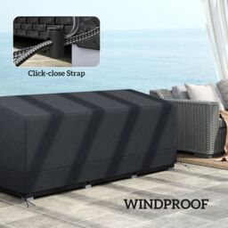 OUTSUNNY 190x72x76cm Rectangular Patio Furniture Cover for Chairs Black - Size: 190 x 72 x 76 cm - thumbnail 6