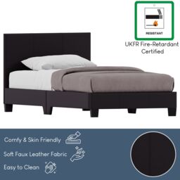 Home Discount Vida Designs Lisbon Single Faux Leather Bed Frame UKFR Fabric Storage in Brown - thumbnail 5