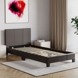 Home Discount Vida Designs Lisbon Single Faux Leather Bed Frame UKFR Fabric Storage in Brown - thumbnail 7