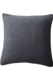 Drift Home 'Hayden' Filled 100% Cotton Basket Weave Cushion in Charcoal - Size: 43 cm x 43 cm - thumbnail 2