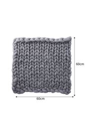 Living and Home 60 x 60cm Chunky Knit Throw Blanket in Mid Grey - Size: 60 x 60 cm - thumbnail 6