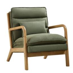 KORVIXA Accent Chair Wingback Armchair with Wood Frame for Living Room in Green - Size: 50 cm x 70 cm - thumbnail 8