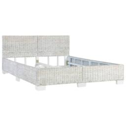 Berkfield Home Bed Frame Grey Natural Rattan 140x200 cm