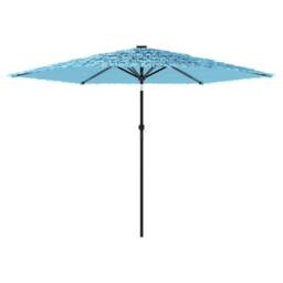 Berkfield Home Durable Garden Parasol with Steel Pole Blue 288x288x225 cm - Size: 288 x 288 x 225 cm - thumbnail 4