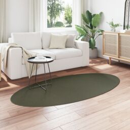 Berkfield Home HUARTE' Forest Green Oval Rug 100x200 cm - Size: Medium - thumbnail 3