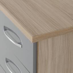 FORGEVIO Grey Gloss 3 Drawer Bedside Chest Storage Shelf - thumbnail 5