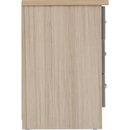 FORGEVIO Grey Gloss 3 Drawer Bedside Chest Storage Shelf - thumbnail 4