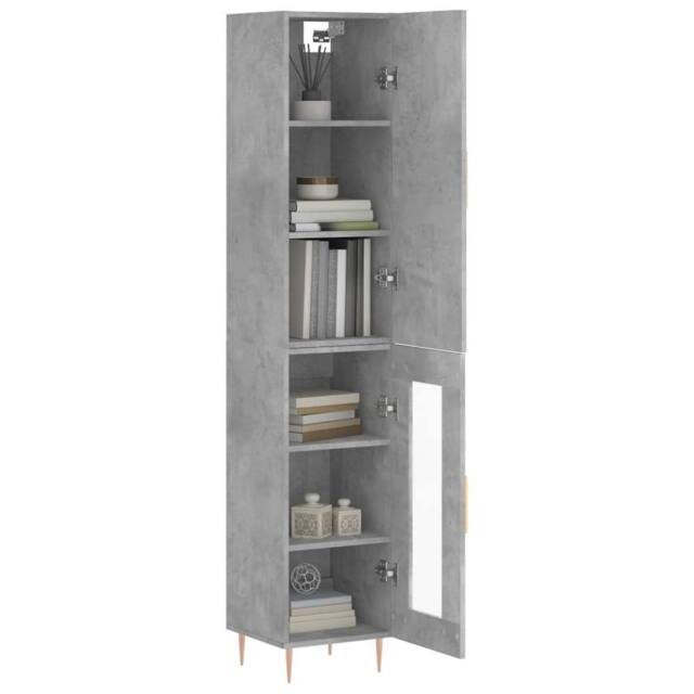 Berkfield Home Highboard Concrete Grey 34.5x34x180 cm Engineered Wood - image 1