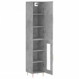 Berkfield Home Highboard Concrete Grey 34.5x34x180 cm Engineered Wood - thumbnail 4