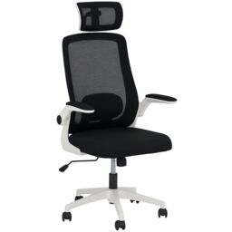 HOMCOM Executive Mesh Office Chair with Headrest, Lumbar Support in Black - thumbnail 2