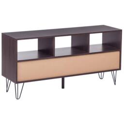 Wyld and Coco Modern 2 Tone TV Stand Dark Brown and White 3 Drawers - thumbnail 5