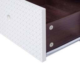 Wyld and Coco Modern 2 Tone TV Stand Dark Brown and White 3 Drawers - thumbnail 6