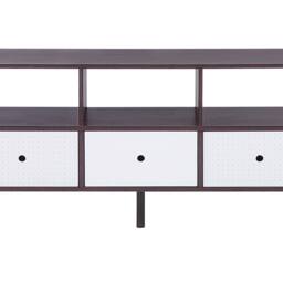 Wyld and Coco Modern 2 Tone TV Stand Dark Brown and White 3 Drawers - thumbnail 4