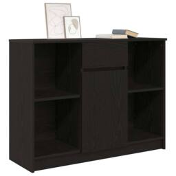 Berkfield Home Sideboard with Drawer Black Oak 101x35x76 cm Engineered Wood - Size: 101 x 35 x 76 cm - thumbnail 4