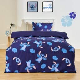 OHS Stitch Cotton Blend Bedding Set Duvet Cover with Pillowcase in Blue - Size: Single - thumbnail 2