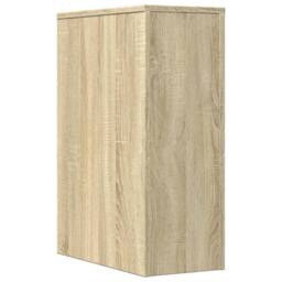 Berkfield Home Narrow Bathroom Cupboard with Wheels Sonoma Oak Engineered Wood in Light Tan - thumbnail 6