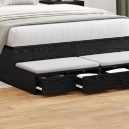 Berkfield Home Bed Drawers Black 120x36.5x16.5 cm Engineered Wood - thumbnail 4