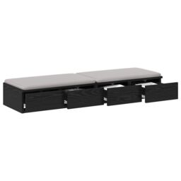 Berkfield Home Bed Drawers Black 120x36.5x16.5 cm Engineered Wood - thumbnail 3