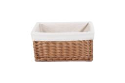 Red Hamper Wicker Lined Double Steamed Storage Basket in White - Size: Medium - thumbnail 2