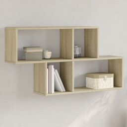 Berkfield Home Wall Shelf Sonoma Oak 100x20x53 cm Engineered Wood in Brown - Size: 100 x 20 x 53 cm - thumbnail 1