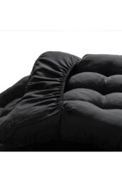 Garden Sanctuary 160x50cm Sun Lounger Cushion with Anti-Slip Cover in Black - Size: 160x50 cm - thumbnail 6