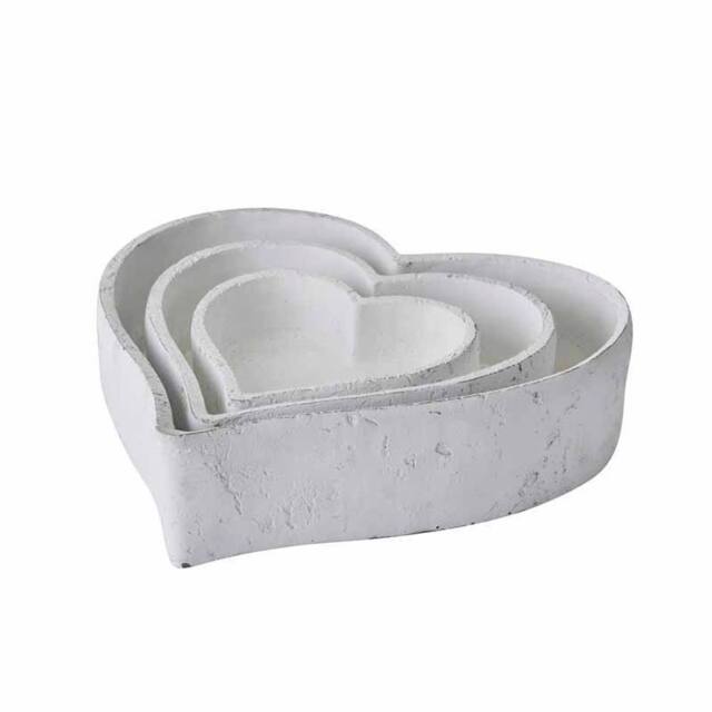 Lemon Pavilion Furniture and Decor Set of Three Large Dishes - Ceramic - L31 x W31 x H5 cm - Matt White