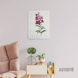 "Artery8 Antirrhinum Dragon Flowers Redoute Vintage Canvas Wall Art in White - Size: W18"" x H24""" - thumbnail 3