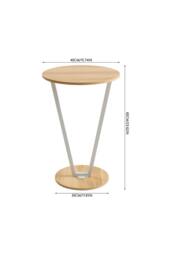 Living and Home Round Side Table End Table in Natural - thumbnail 7
