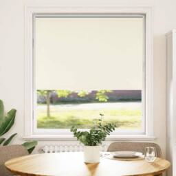 Berkfield Home Roller Blind Blackout Coffee 160x230 cm Fabric Width 156.6 cm Pol… in Off-White